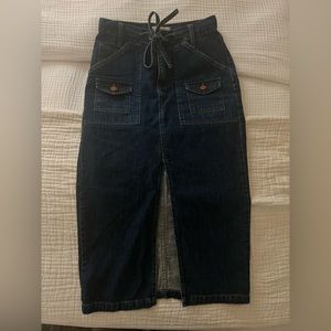 Madewell denim midi skirt split front size 25